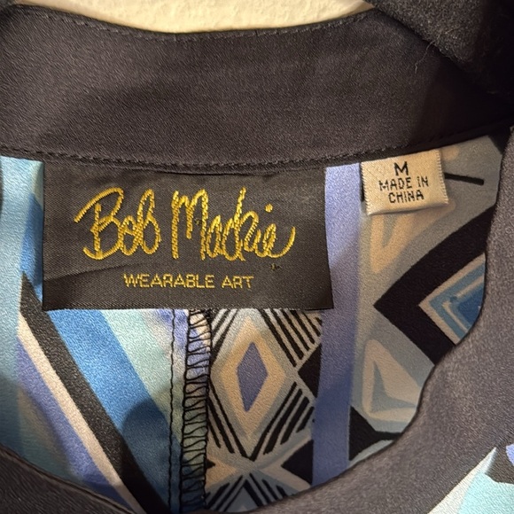 Bob Mackie Blue Button Down Blouse Size Medium - Picture 2 of 5